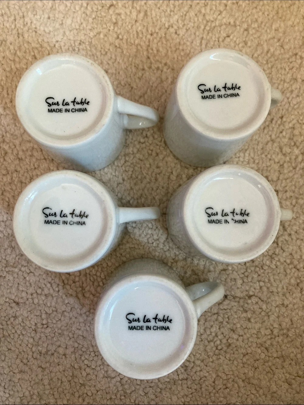 Sur la table set of five 2 oz espresso cups